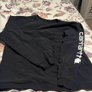 Carhartt Black Crewneck with Logo Sleeve
